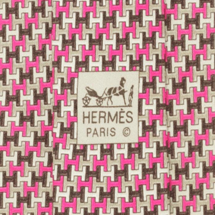 Hermes Men's Silk Tie H Geometric Pattern 5425 | Necktie Cravate
