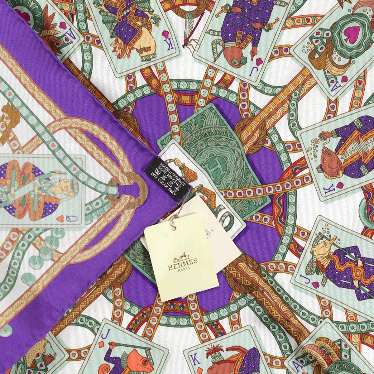 Hermes Scarf 45cm "Dame de Coeur" by Pierre Marie Silk Gavroche