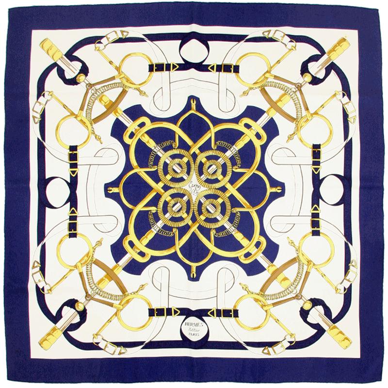 Hermes Scarf "Eperon d'Or" by Henri d'Origny 90cm Silk