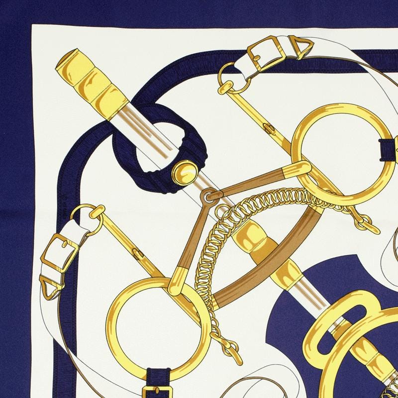 Hermes Scarf "Eperon d'Or" by Henri d'Origny 90cm Silk