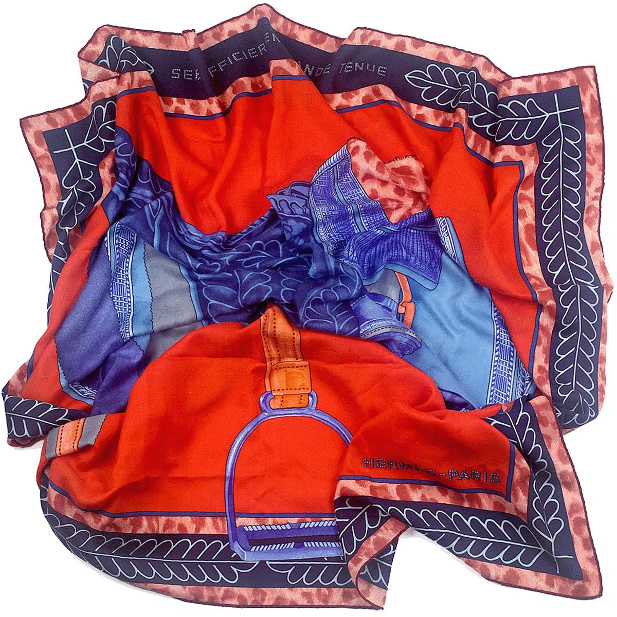 Hermes Cashmere Shawl 140cm "Selle d'Officier en Grande Tenue" by Wlodek Kaminski | Scarf Carre Foulard