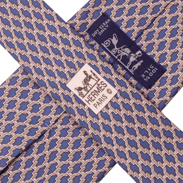 Hermes Men's Silk Tie Geometric Pattern 5589 | Necktie Cravate