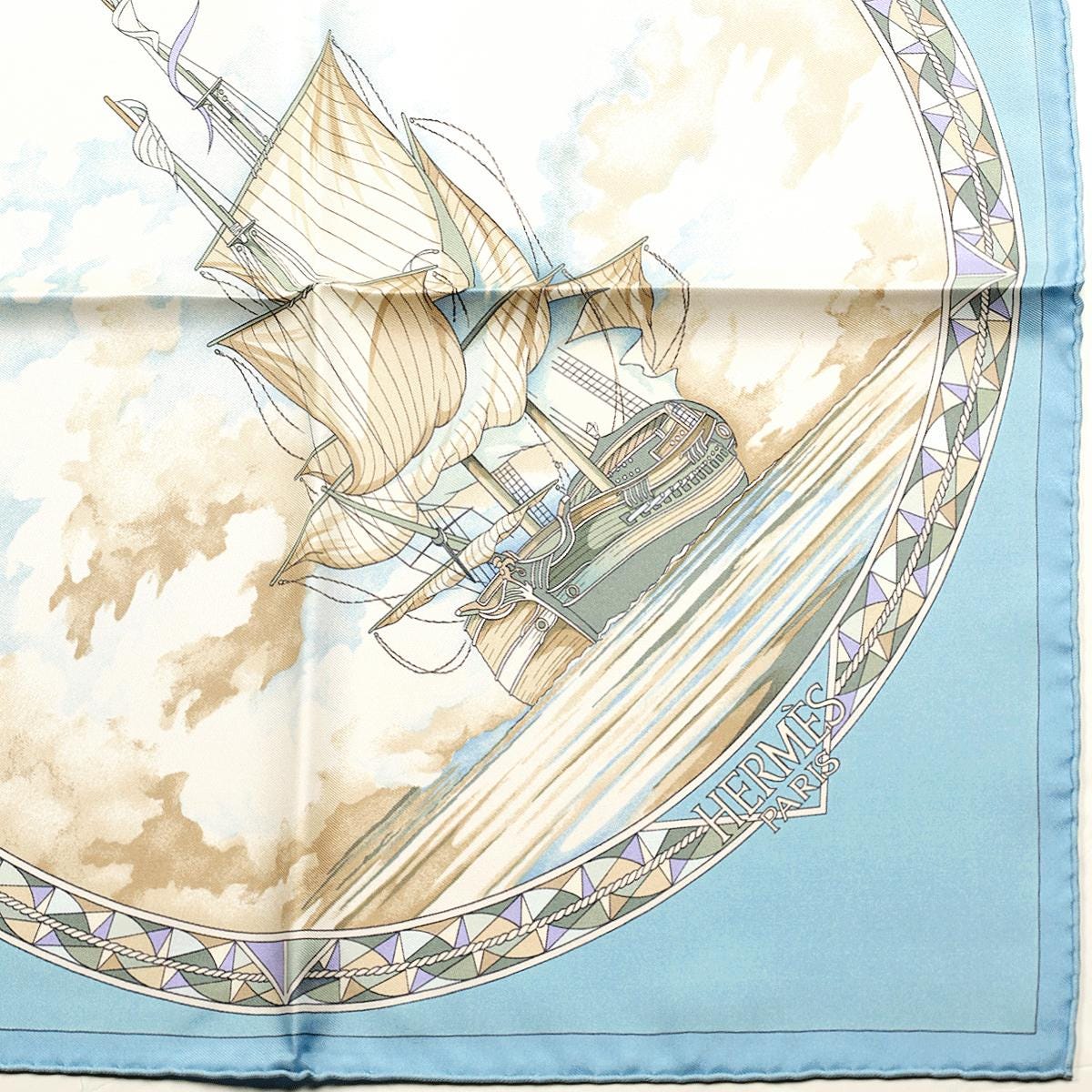 Hermes Scarf "Fregates Magnifiques" by Dominik Jarlegant 90cm Silk