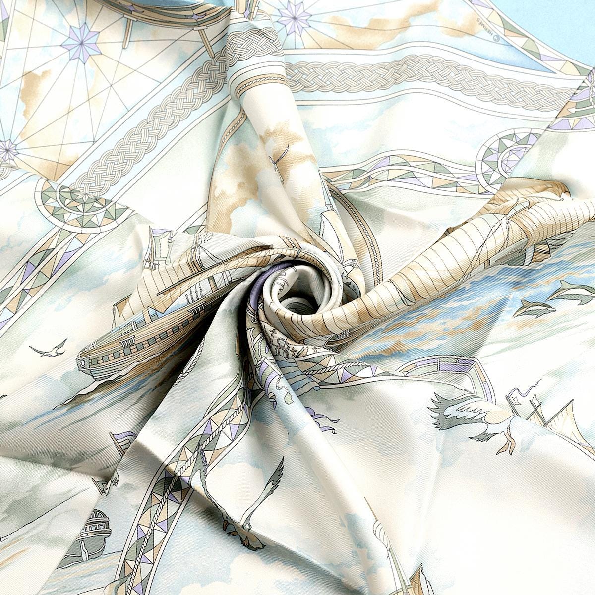 Hermes Scarf "Fregates Magnifiques" by Dominik Jarlegant 90cm Silk