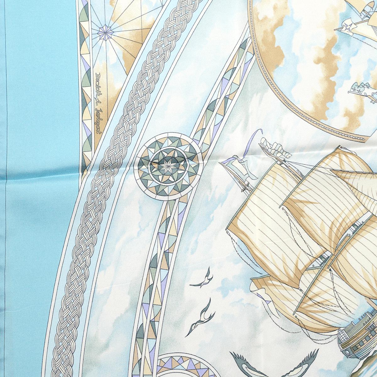 Hermes Scarf "Fregates Magnifiques" by Dominik Jarlegant 90cm Silk
