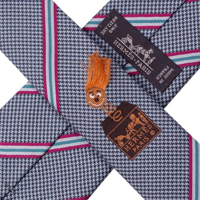 Hermes Men's Silk Tie Heavy Twill Jack in the Box Pattern 339221T | Rare