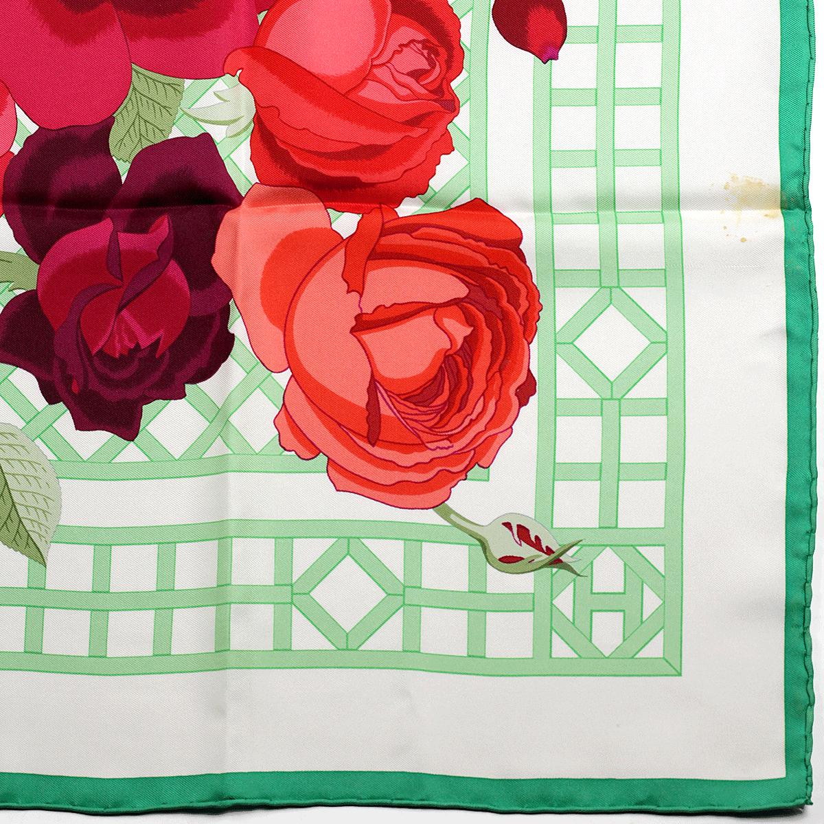 Hermes Scarf "Roseraie" by Christiane Vauzelles 90cm Silk | Carre Foulard