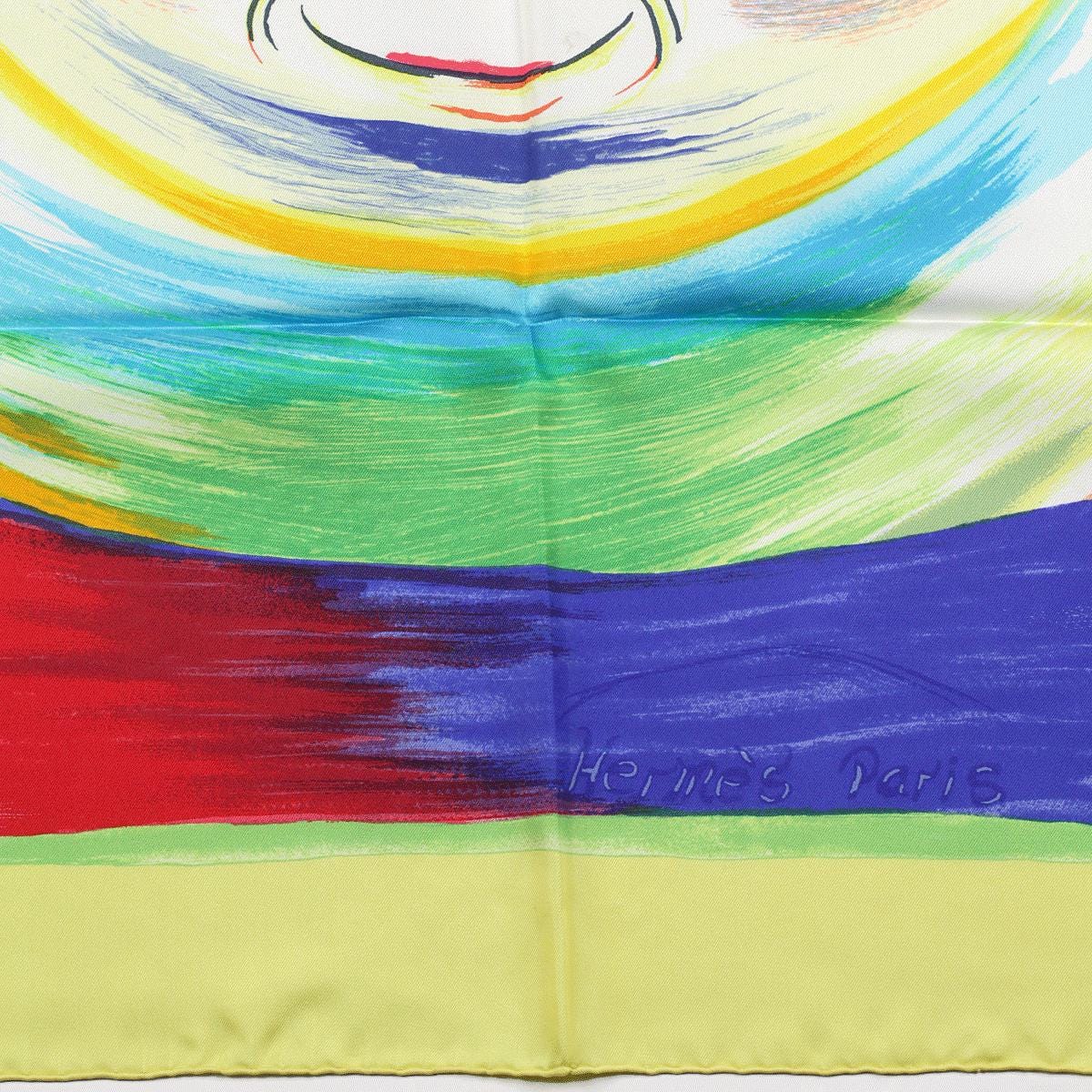 Hermes Scarf "Smiles in Third Millenary" by Sefedin Kwumi 90cm Silk | NWT