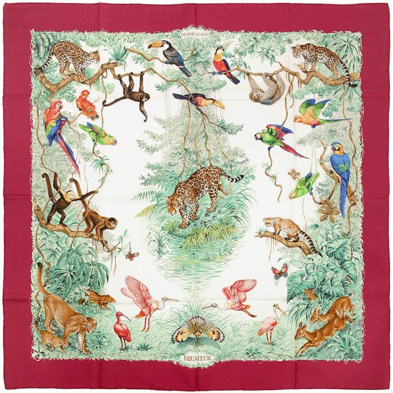 Hermes Scarf "Equateur" by Robert Dallet 90cm Silk