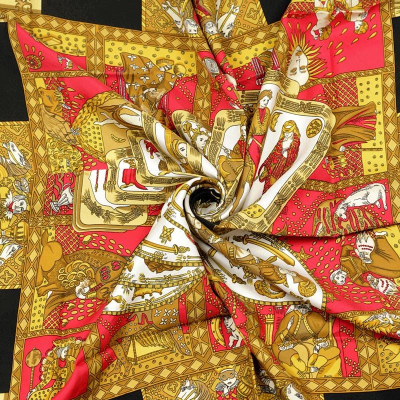 Hermes Scarf "Le Tarot" by Annie Faivre 90cm Silk | Carre Foulard