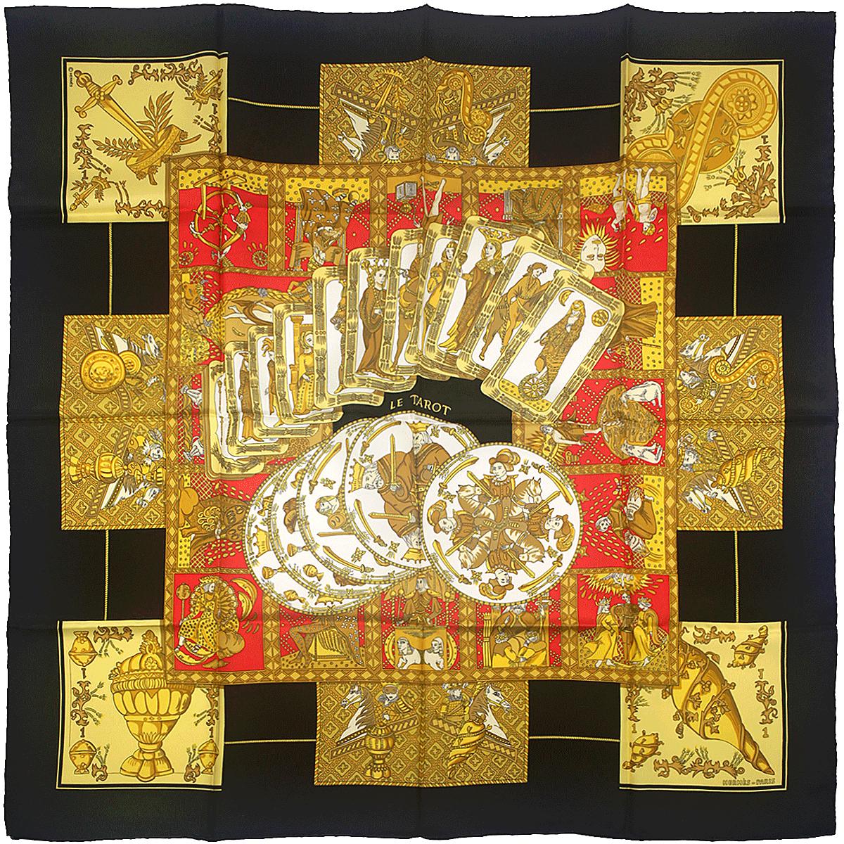 Hermes Scarf "Le Tarot" by Annie Faivre 90cm Silk | Carre Foulard