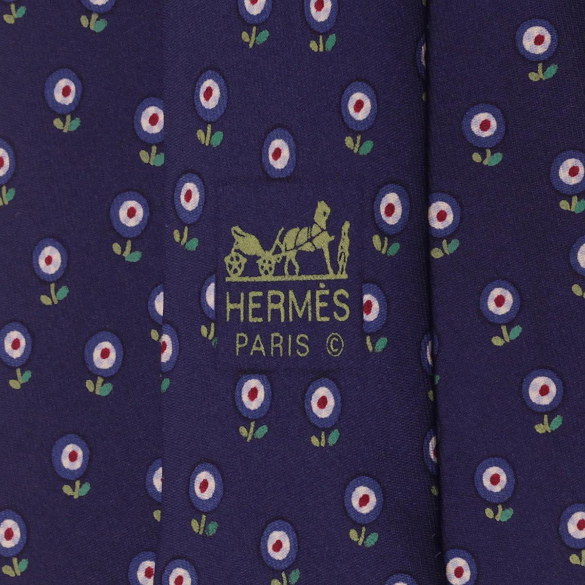 Hermes Men's Silk Tie Floral Pattern 5024 | Necktie Cravate
