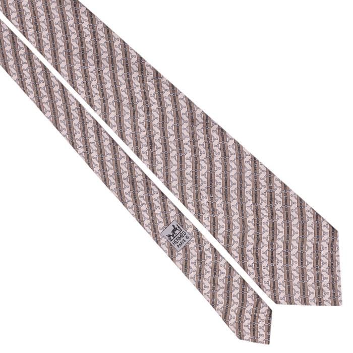 Hermes Men's Silk Tie Geometric Equestrian Pattern 5644 | Necktie Cravate