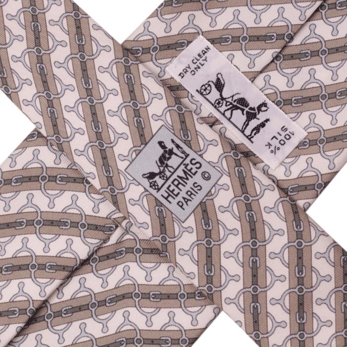 Hermes Men's Silk Tie Geometric Equestrian Pattern 5644 | Necktie Cravate