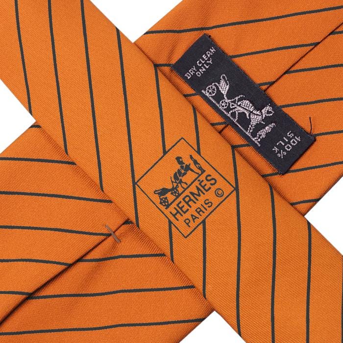 Hermes Men's Silk Tie Striped Pattern 5041 | Necktie Cravate