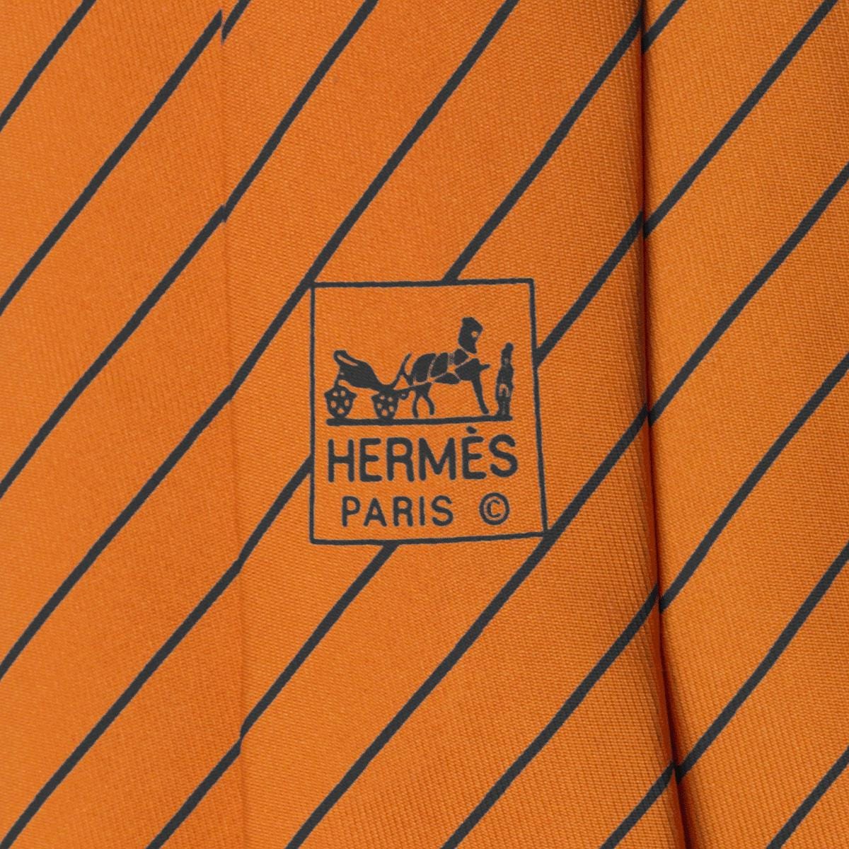 Hermes Men's Silk Tie Striped Pattern 5041 | Necktie Cravate