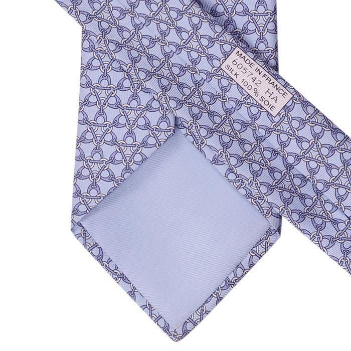 Hermes Men's Silk Tie Equestrian Geometric Pattern 605742 | Necktie Cravate