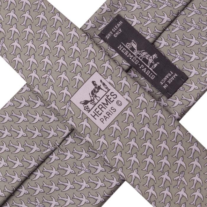 Hermes Men's Silk Tie Birds Pattern 605598 | Necktie Cravate