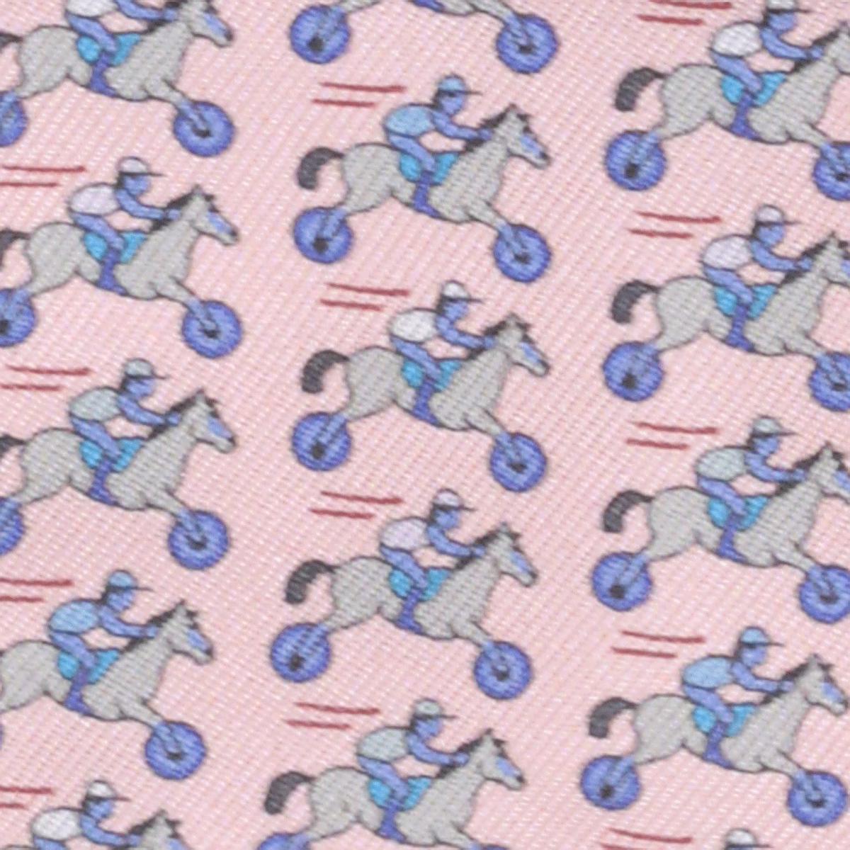 Hermes Men's Silk Bowtie Whimsical Rocking Horse Jockeys Pattern | Necktie Cravate Bow Tie