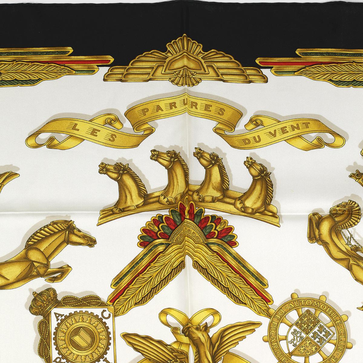 Hermes Scarf "Les Parures du Vent" by Joachim Metz Vintage 90cm Silk | Carre Foulard