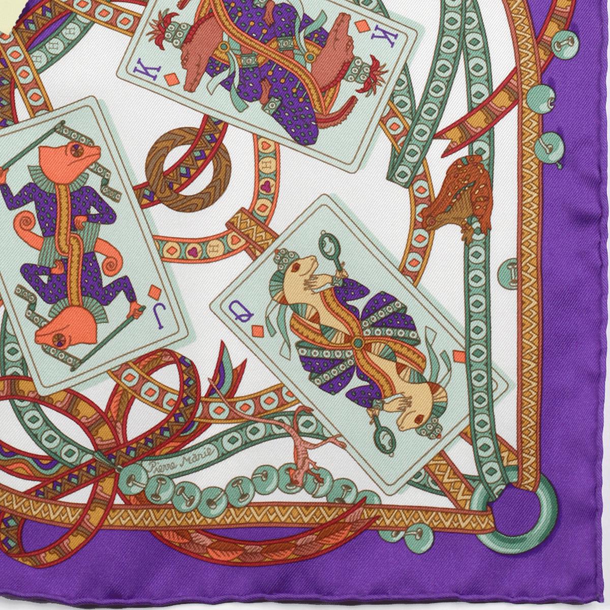 Hermes Scarf 45cm "Dame de Coeur" by Pierre Marie Silk Gavroche
