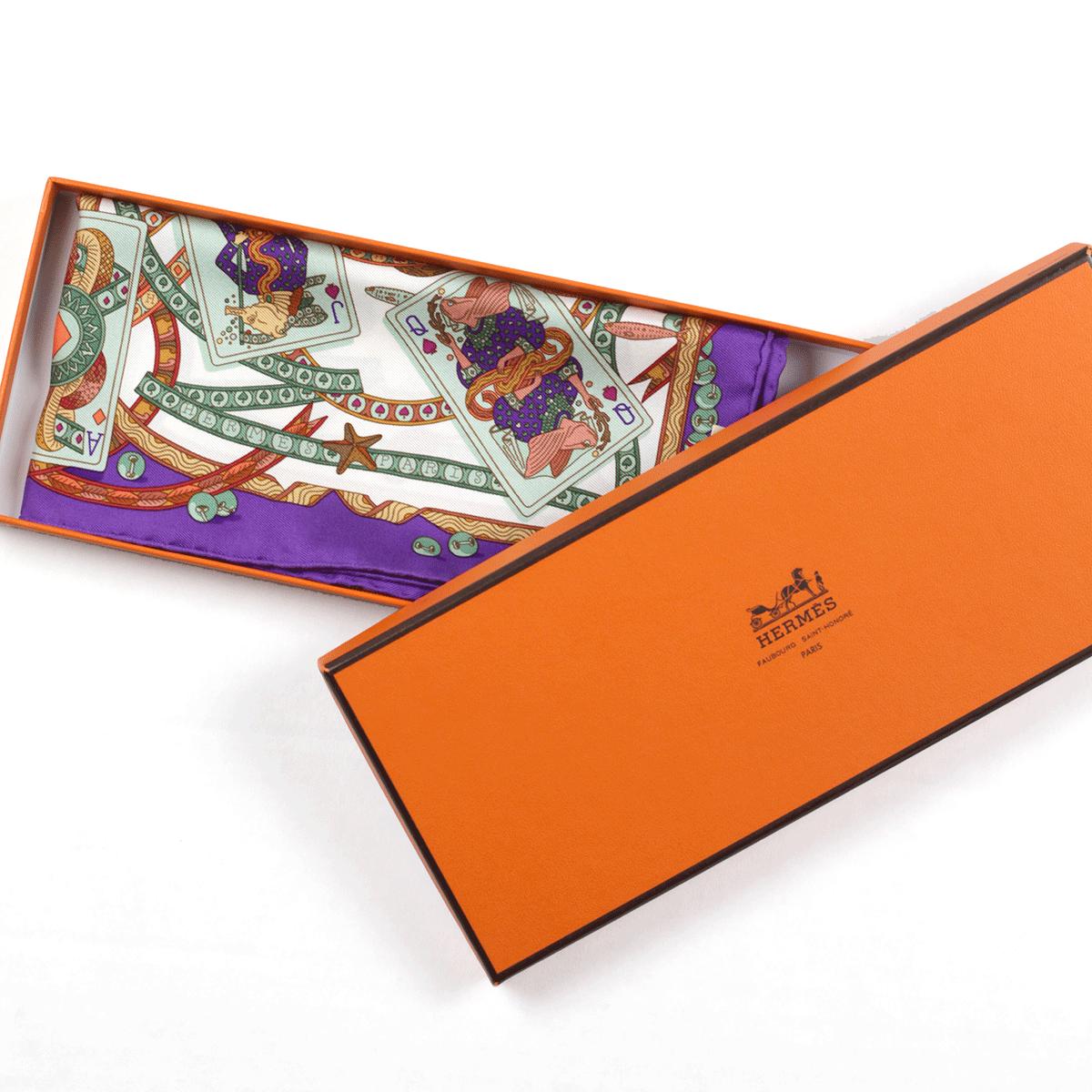 Hermes Scarf 45cm "Dame de Coeur" by Pierre Marie Silk Gavroche