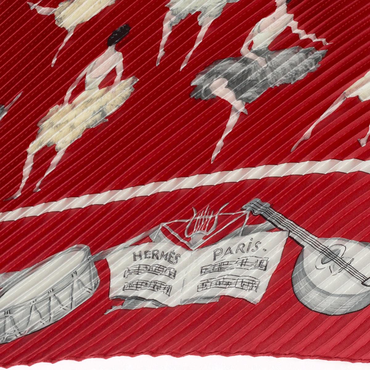 Hermes Scarf "La Danse" by Jean-Louis Clerc Plisse 90cm Pleated Silk | Carre Foulard