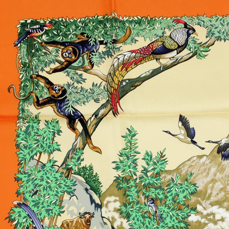 Hermes Scarf "Sichuan" by Robert Dallet 90cm Silk | Carre Foulard