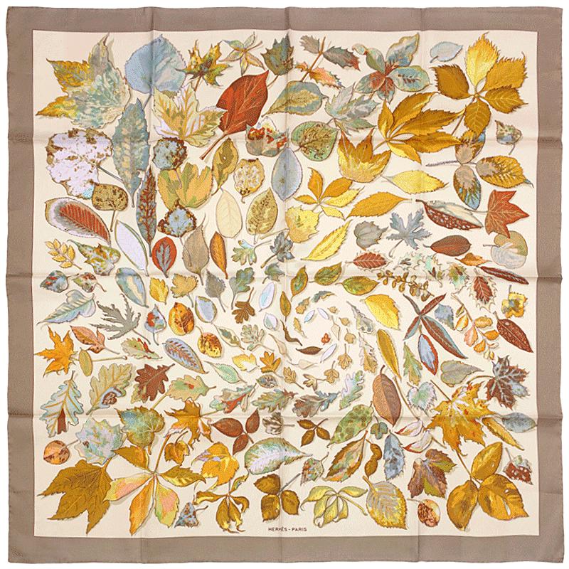 Hermes Scarf "Tourbillon" by Christiane Vauzelles 90cm Silk