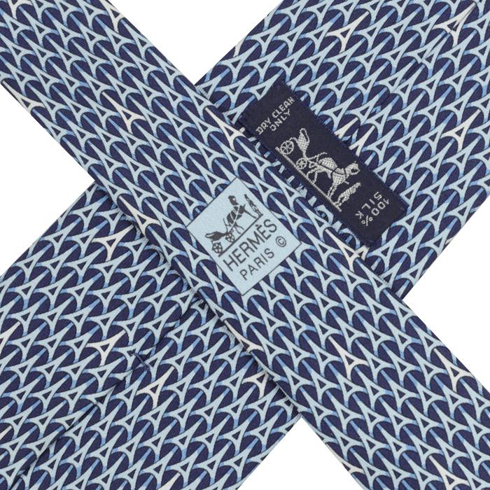 Hermes Men's Silk Tie Geometric Eiffel Tower Pattern 5265 | Necktie Cravate