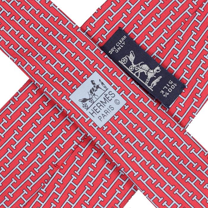 Hermes Men's Silk Tie Geometric H Pattern 5263 | Necktie Cravate