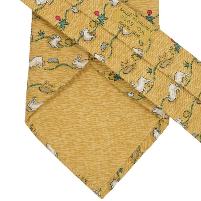 Hermes Men's Silk Tie Whimsical Rabbits Pattern 7689 | Necktie Cravate