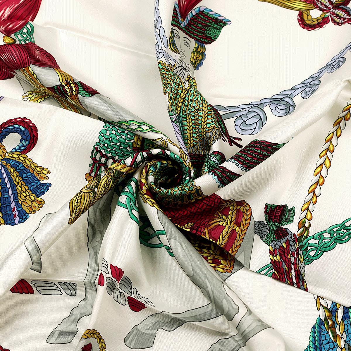 Hermes Scarf "La Timbalier" by Francoise Heron 90cm Silk