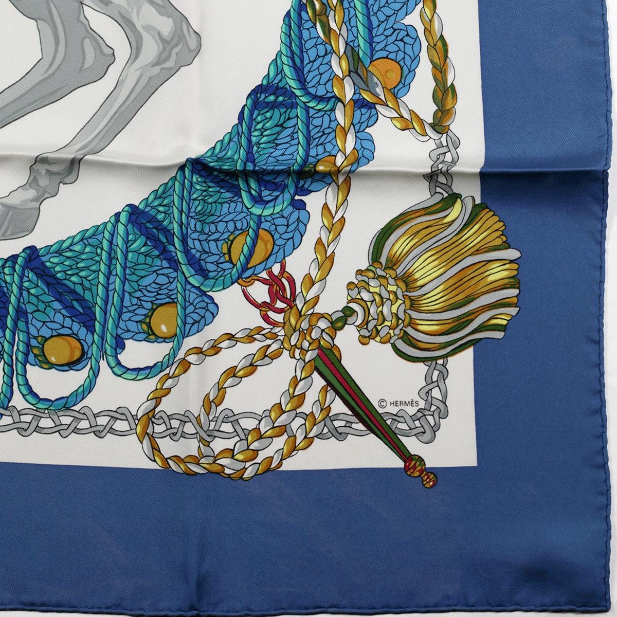 Hermes Scarf "La Timbalier" by Francoise Heron 90cm Silk