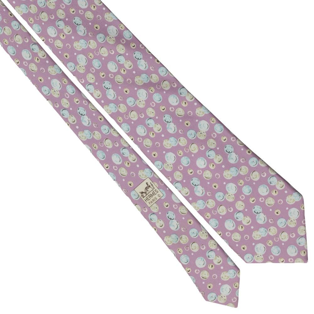 Hermes Men's Silk Tie Bubbles Pattern 7967 | Necktie Cravate