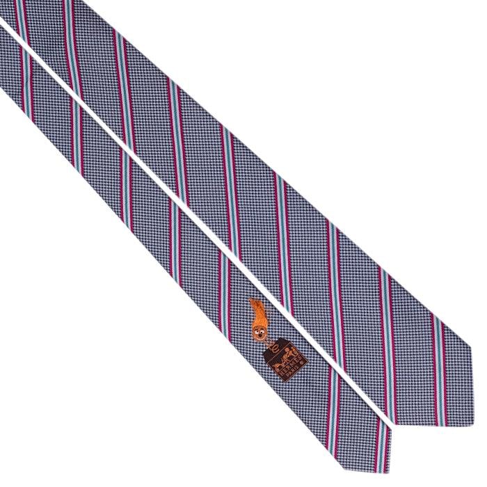 Hermes Men's Silk Tie Heavy Twill Jack in the Box Pattern 339221T | Rare