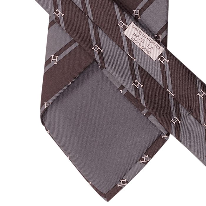 Hermes Men's Silk Tie H Stripes Pattern 5275 | Necktie Cravate