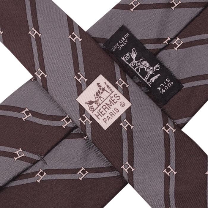 Hermes Men's Silk Tie H Stripes Pattern 5275 | Necktie Cravate