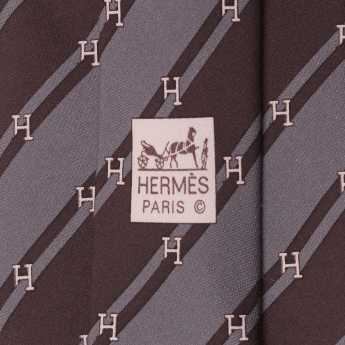 Hermes Men's Silk Tie H Stripes Pattern 5275 | Necktie Cravate