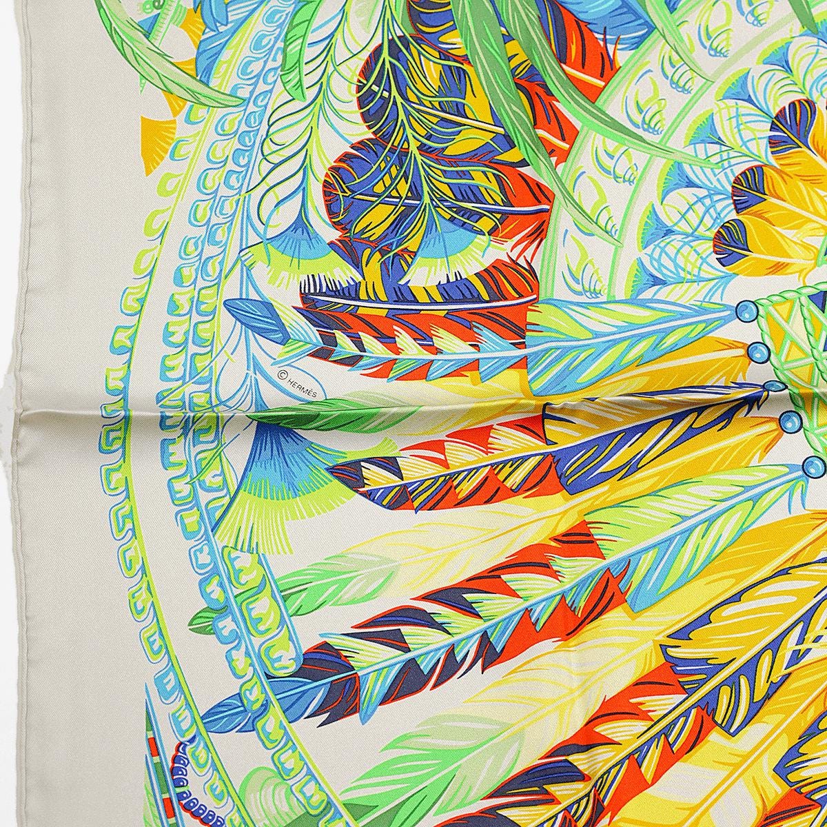 Hermes Scarf "Danse Pacifique" by Laurence Bourthoumieux 90cm Silk