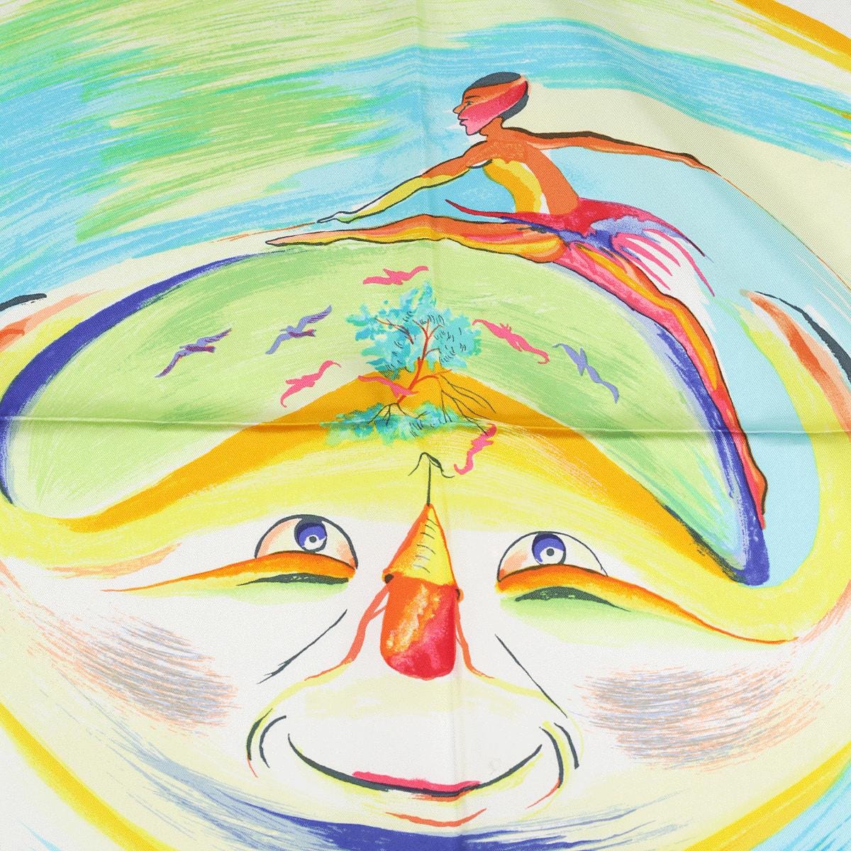 Hermes Scarf "Smiles in Third Millenary" by Sefedin Kwumi 90cm Silk | NWT
