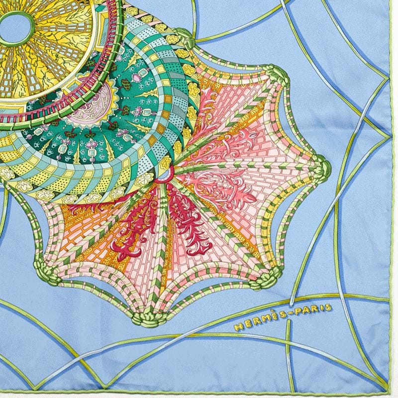 Hermes Scarf "Domes Celestes" by Annie Faivre 90cm Silk | Foulard Carre