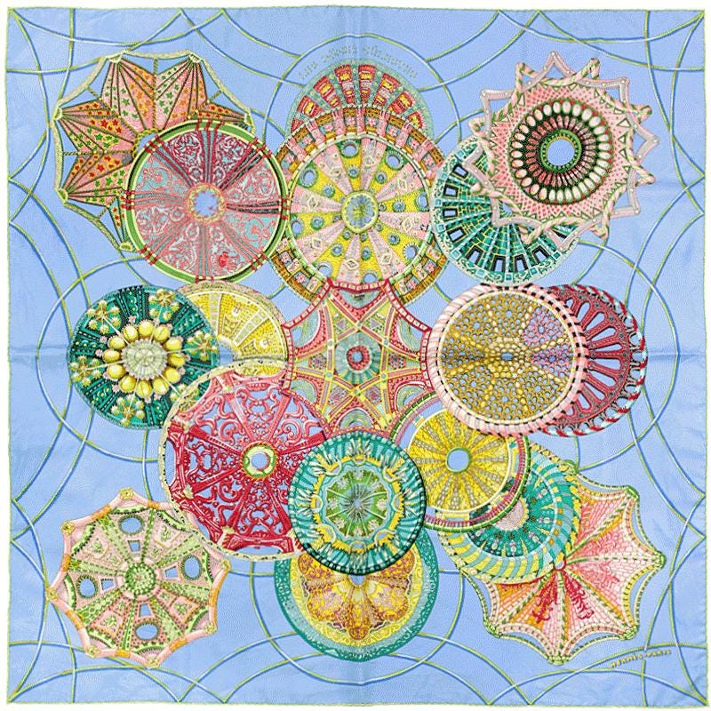 Hermes Scarf "Domes Celestes" by Annie Faivre 90cm Silk | Foulard Carre