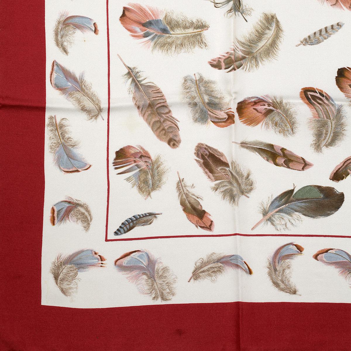 Hermes Scarf "Plumes" by Henri de Linares 90cm Silk
