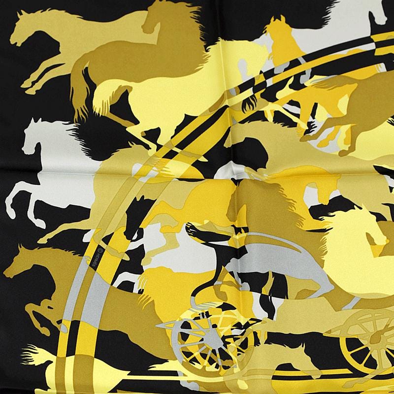 Hermes Scarf "Ex-Libris en Camouflage" by Benoit Pierre Emery 90cm Silk | Carre Foulard