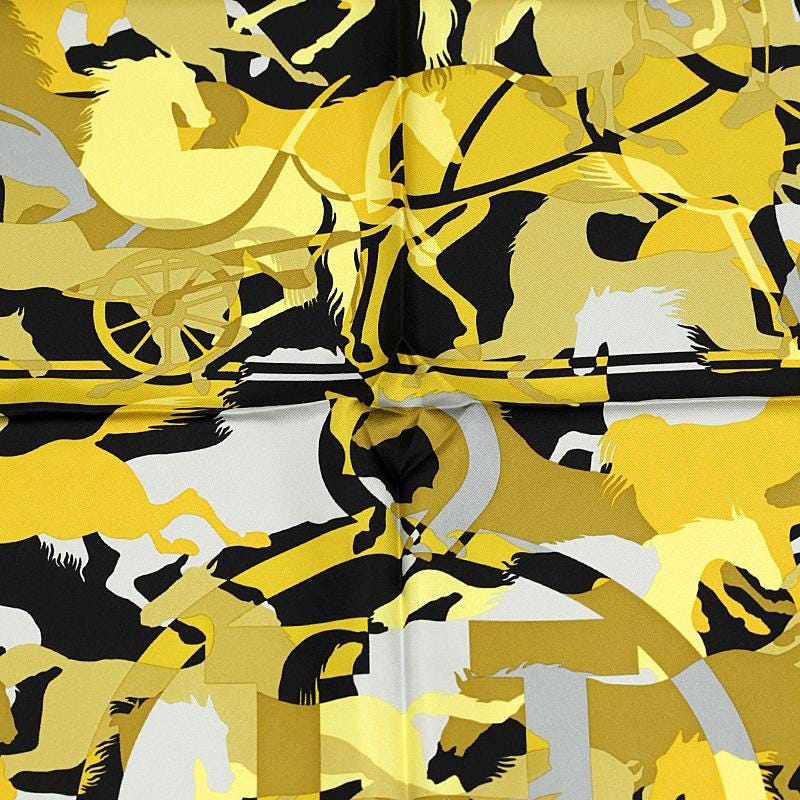 Hermes Scarf "Ex-Libris en Camouflage" by Benoit Pierre Emery 90cm Silk | Carre Foulard