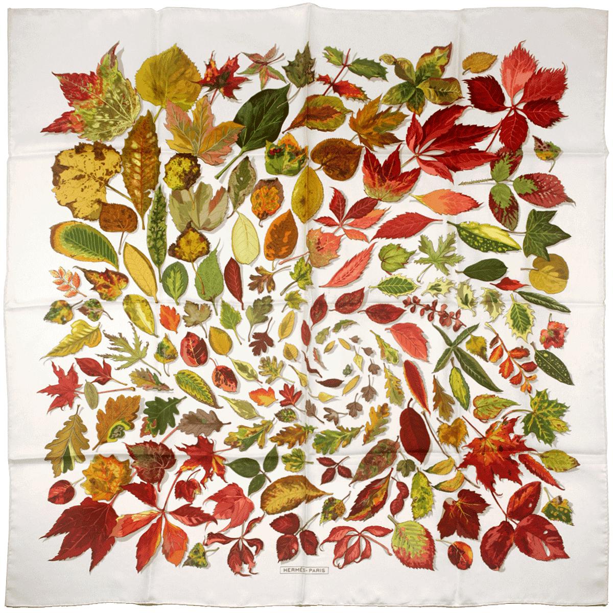 Hermes Scarf "Tourbillon" by Christiane Vauzelles 90cm Silk