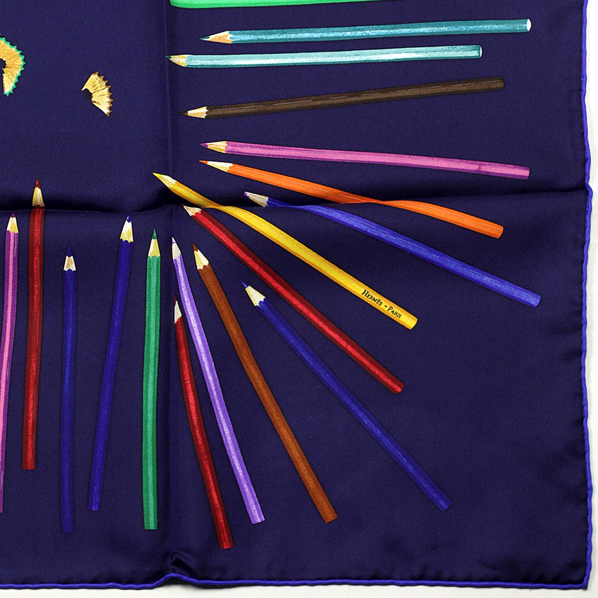 Hermes Scarf "A Vos Crayons" by Leigh P. Cook 90cm Silk | Carre