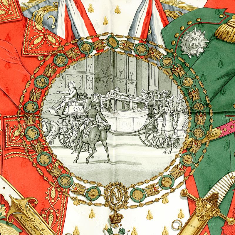 Hermes Scarf "Napoleon" by Philippe Ledoux Vintage 90cm Silk Jacquard | Carre Foulard