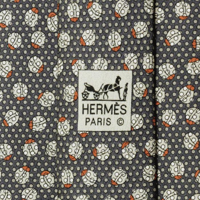 Hermes Men's Silk Tie Whisical Ladybugs Pattern 5597